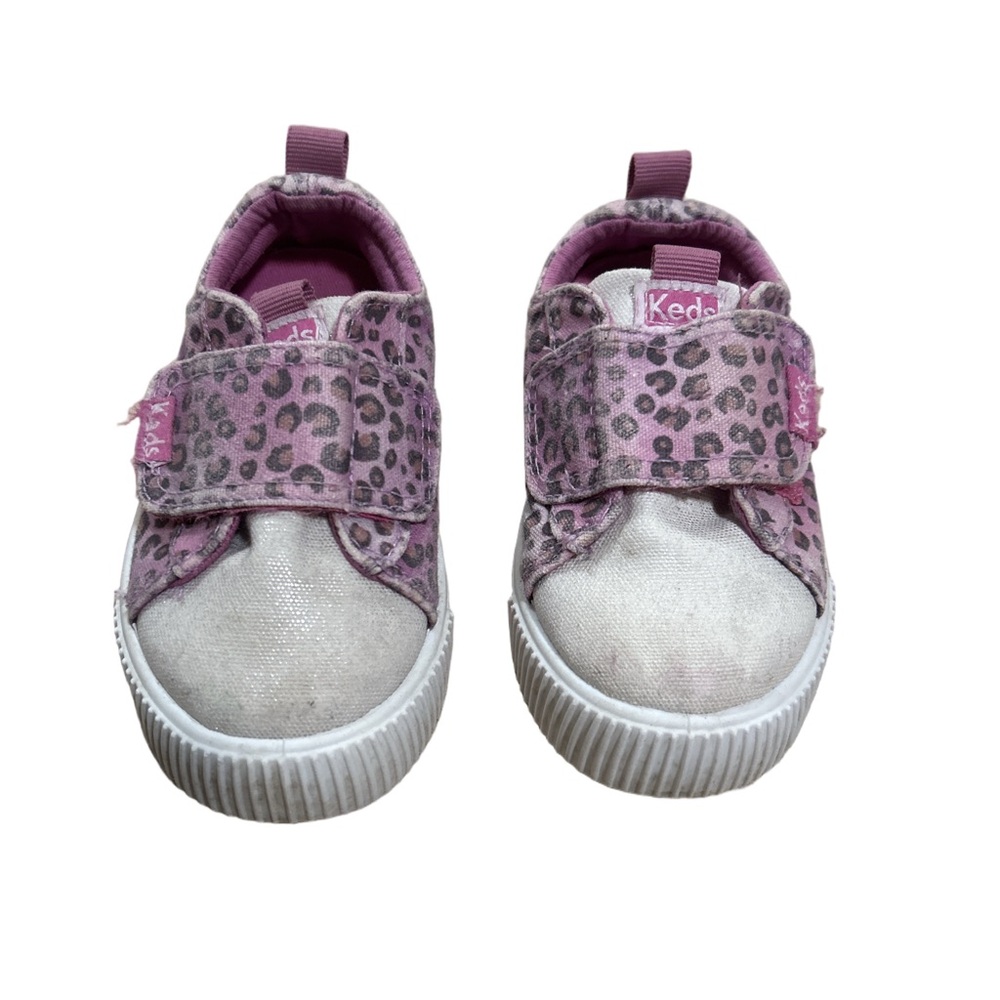 Keds Toddler Pink and White Leopard Sneakers